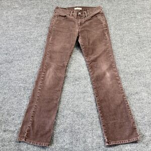 Levis 505 Straight Leg Corduroy Pants Womens 4M Brown Stretch Casual Khakis